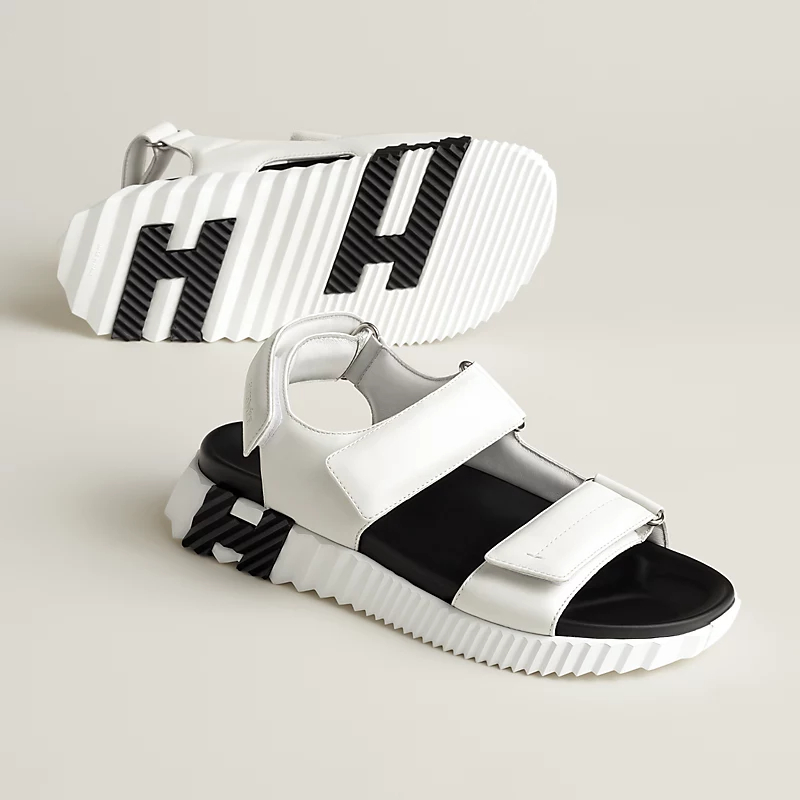HERMES Junior white Black Sandal