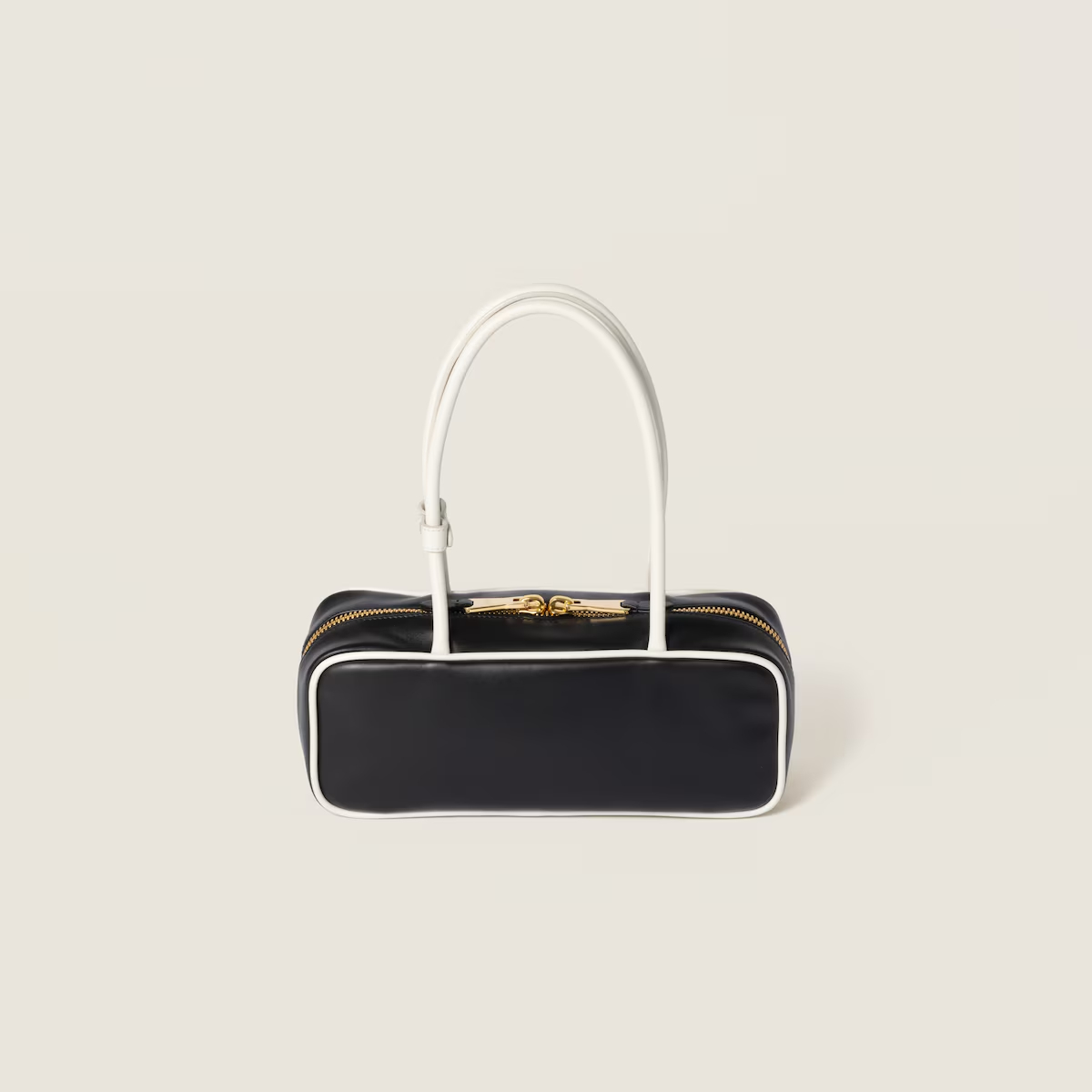 Miu Miu Calfskin Leather Beau Black Top-Handle Bags