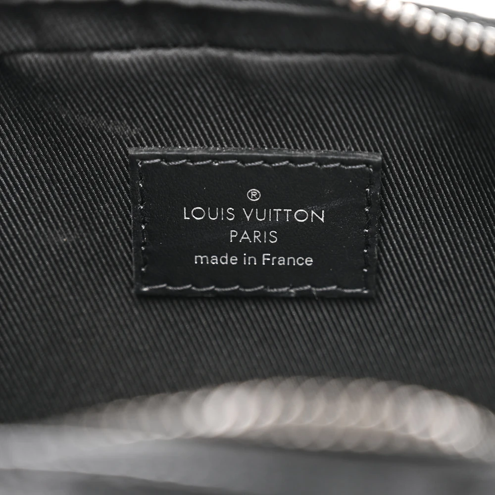 Louis Vuitton Nano Porte Documents Voyage BB Black Monogram Eclipse Canvas Silver Hardware