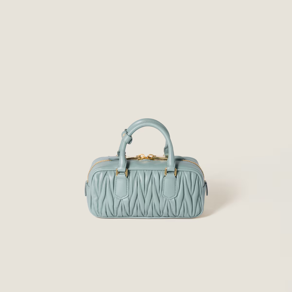 Miu Miu Arcadie matelassé Quilted Lambskin Leather Blue Top-Handle Bags