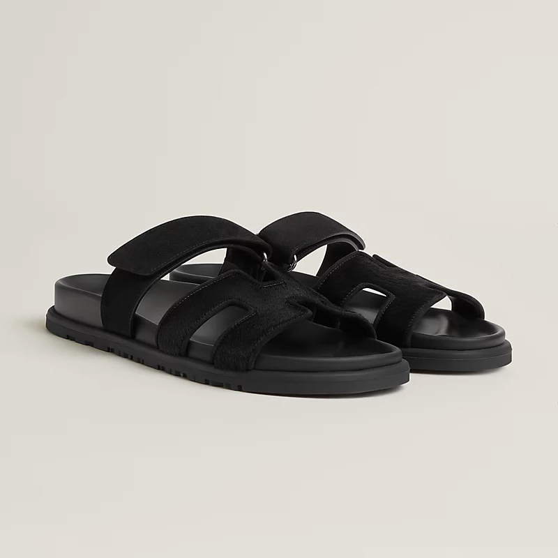 HERMES Chypre Black Slippers
