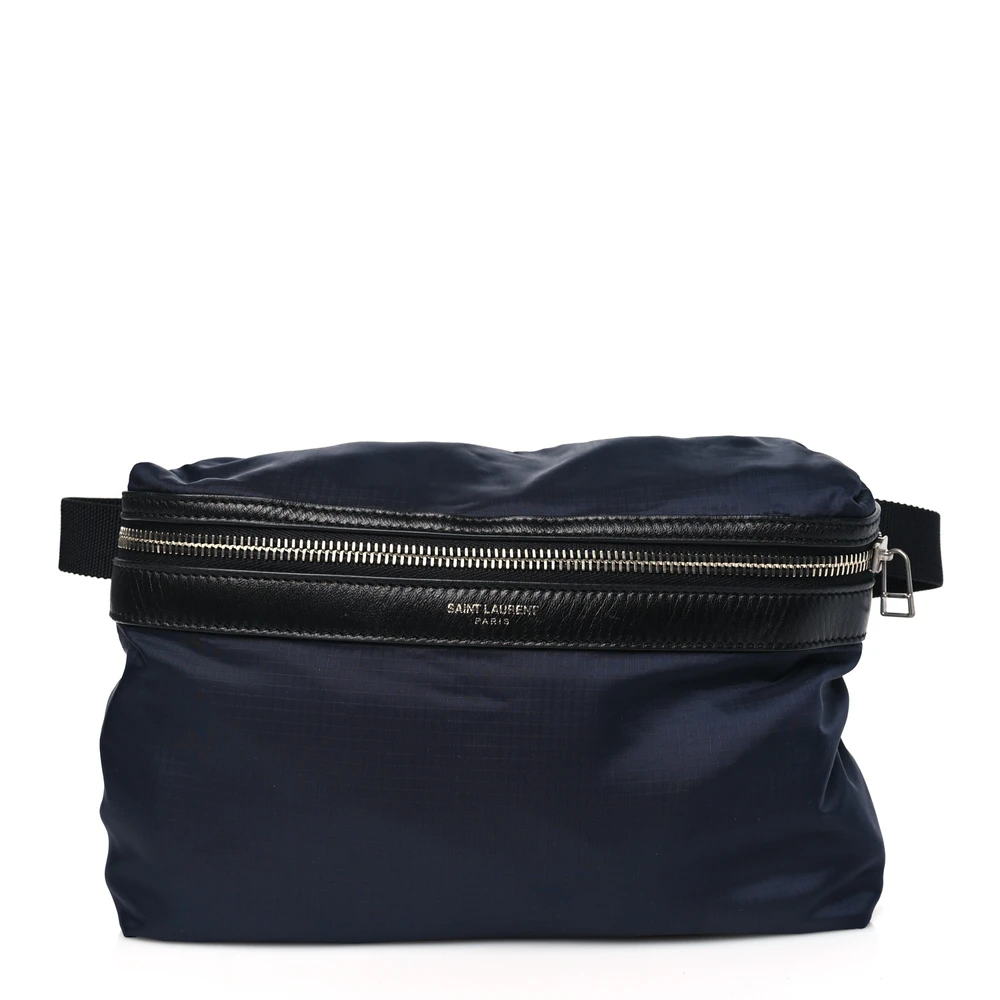 Saint Laurent Small Fold-Up Backpack Belt Bag Navy Nylon City