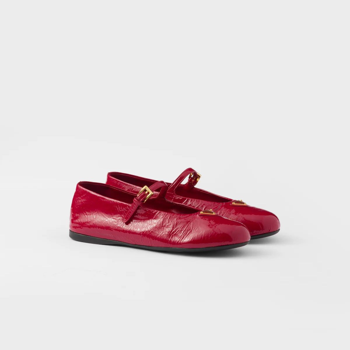 PRADA Naplak Flat Shoes red Ballet Shoes