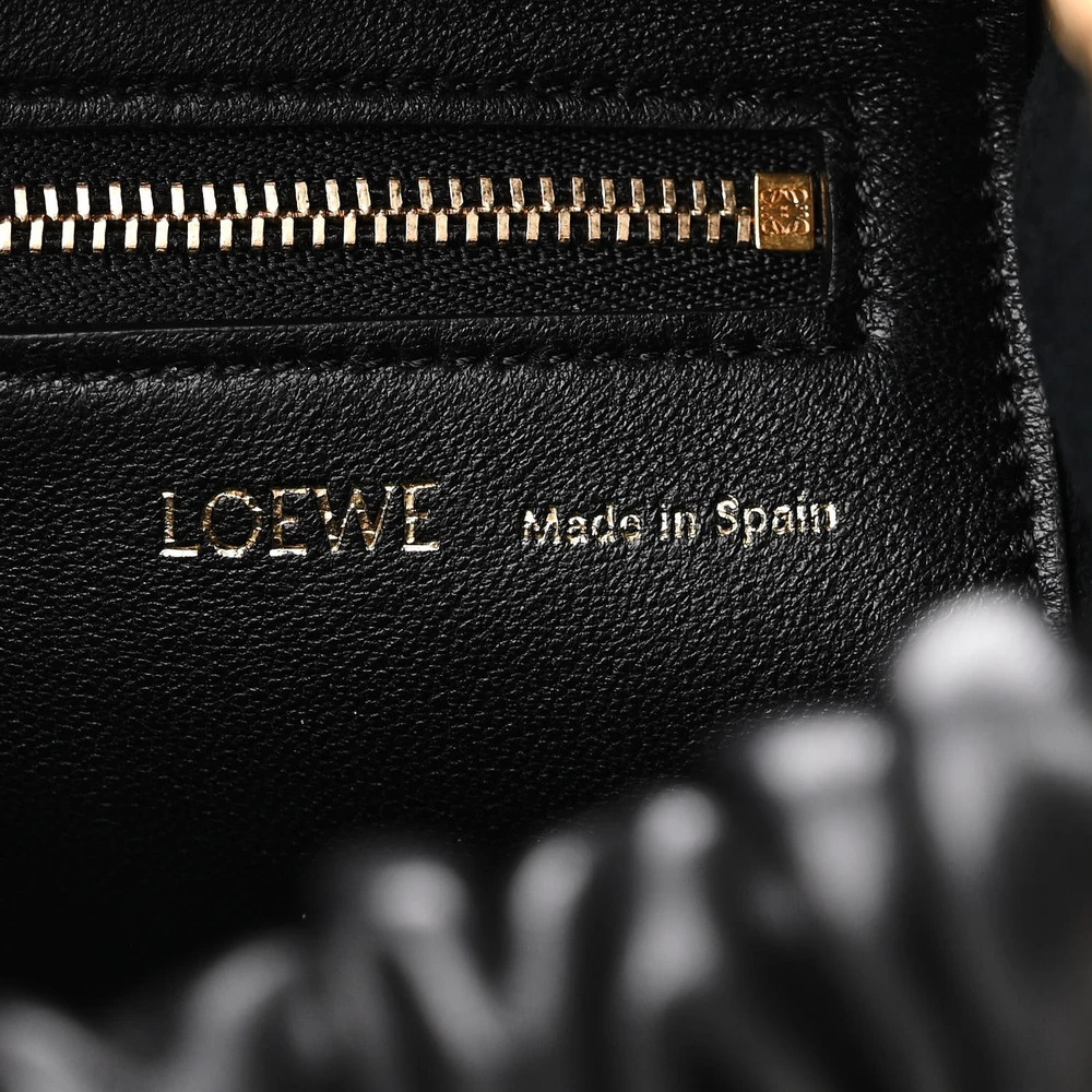 Loewe Squeeze Bag Mini Black Buttery Nappa Lambskin Leather Gold Hardware