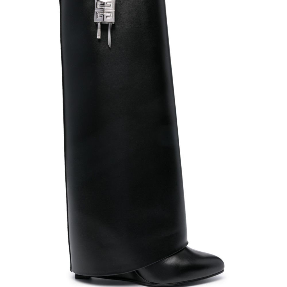 GIVENCHY Black leather knee-high boots
