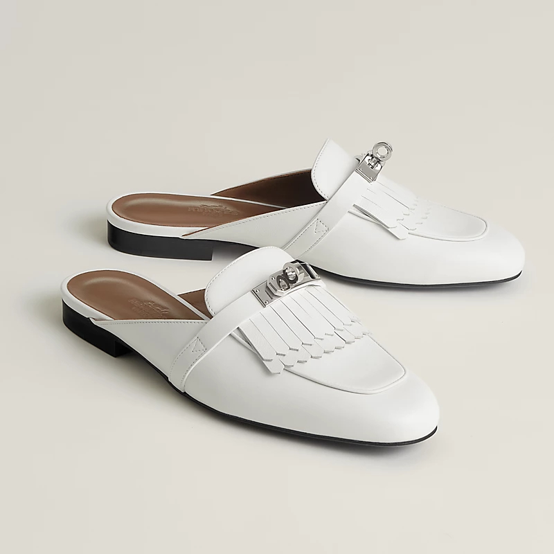HERMES Oz Mule white Slippers