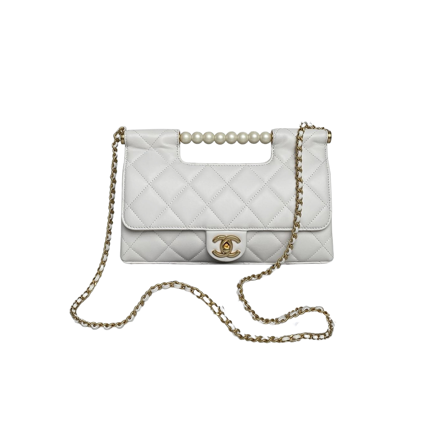 Chanel Pearl Handle handbag White/black crossbody bag