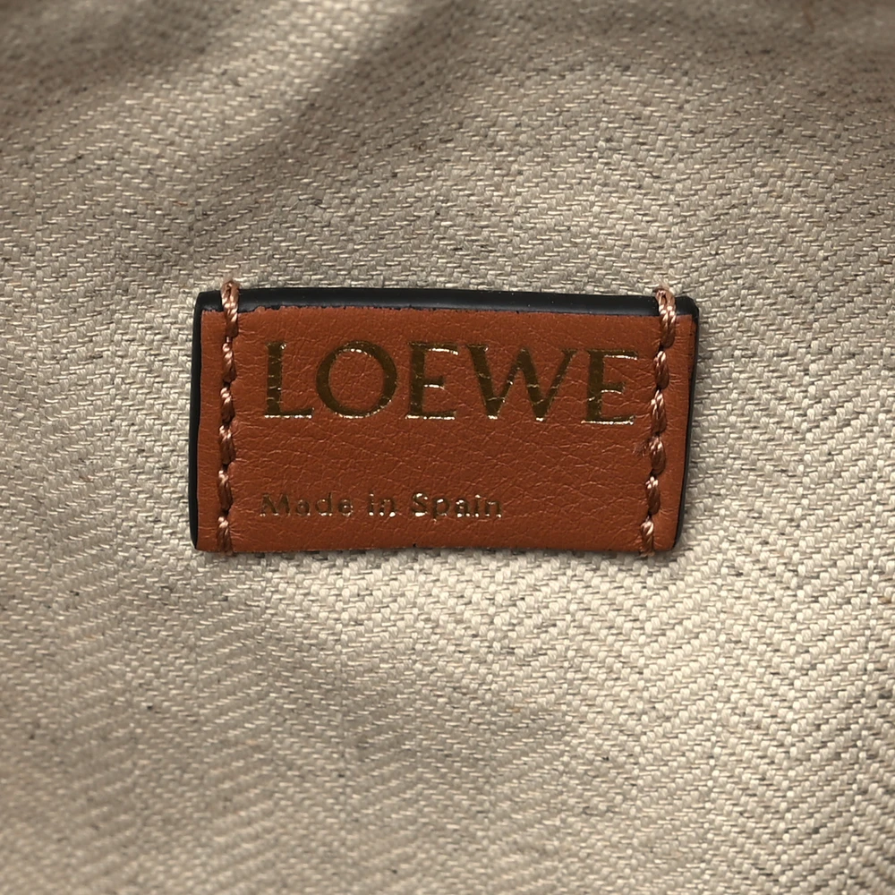 Loewe Cubi Bag Small Ecru Tan Jacquard Anagram Calfskin Leather
