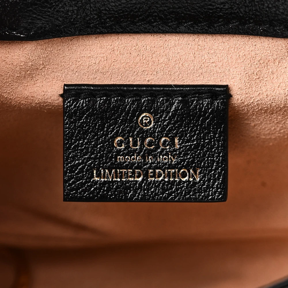 Gucci Mini Diagonal Super Torchon GG Marmont Shoulder Bag Azalea Multicolor Enamel Calfskin Matelassé Leather Gold Hardware