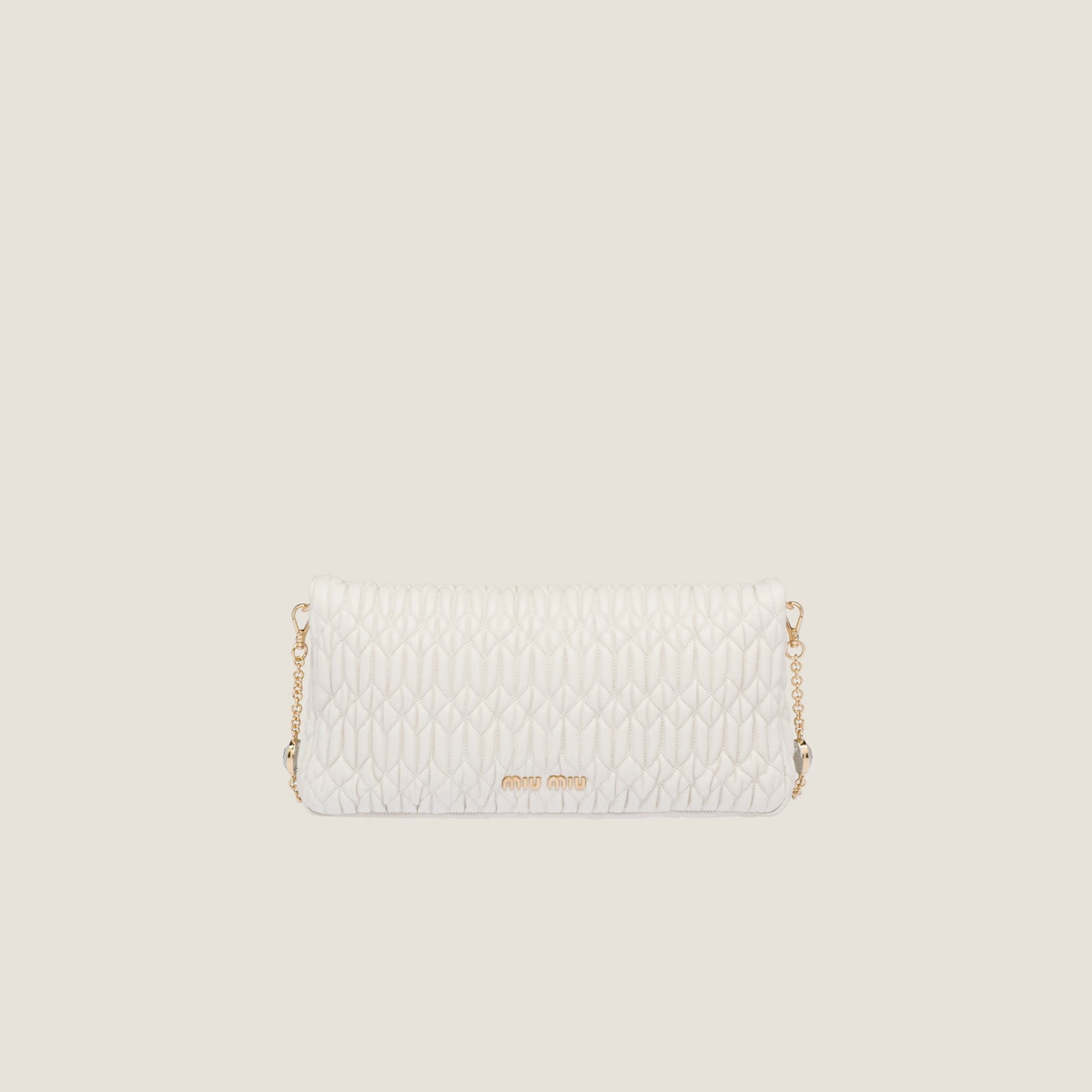 Miu Miu Quilted Lambskin Leather white Evening Bags