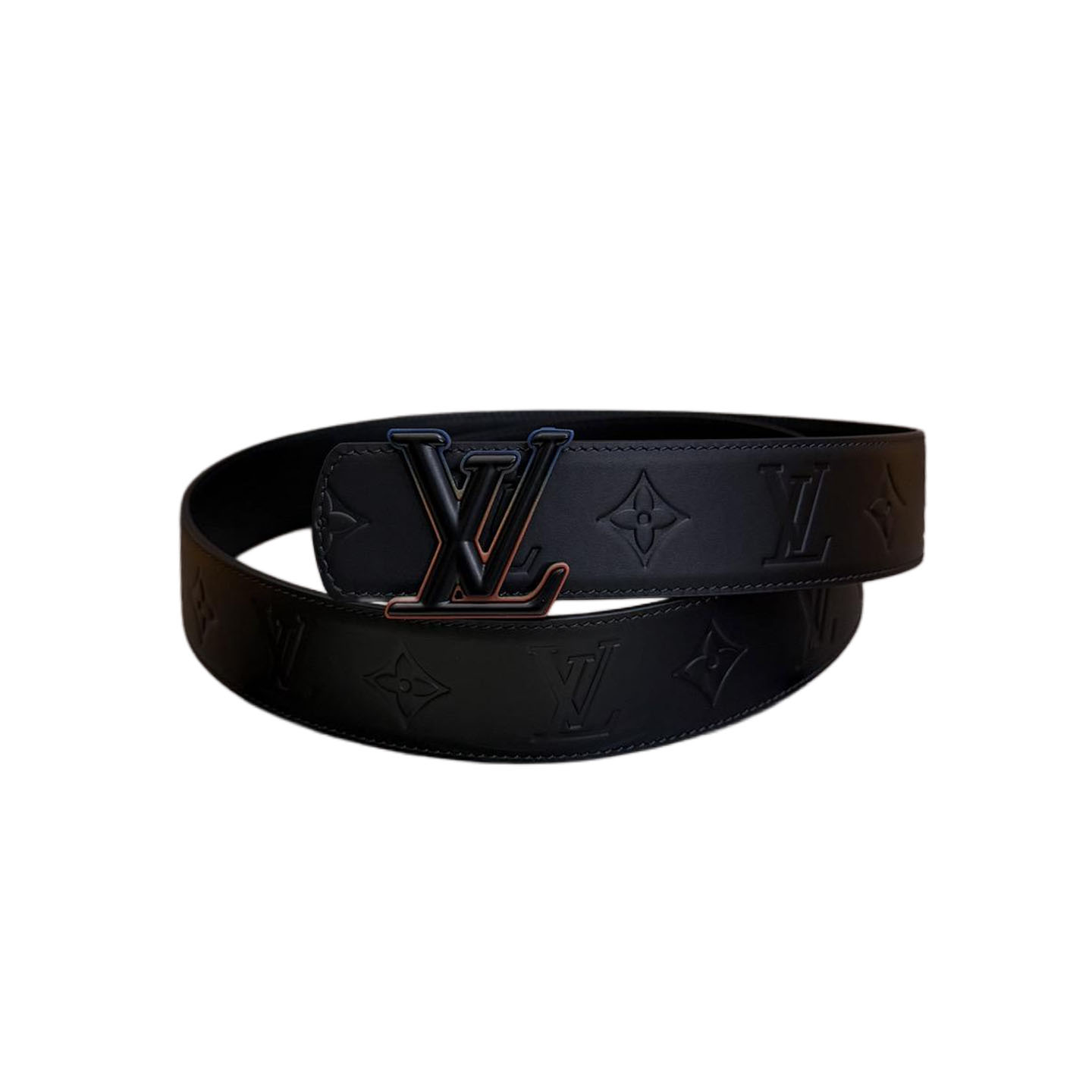 Louis Vuitton Men's Dimension Reversible Belt In Black Calfskin With Gold/Silver/Black Hardware 40mm