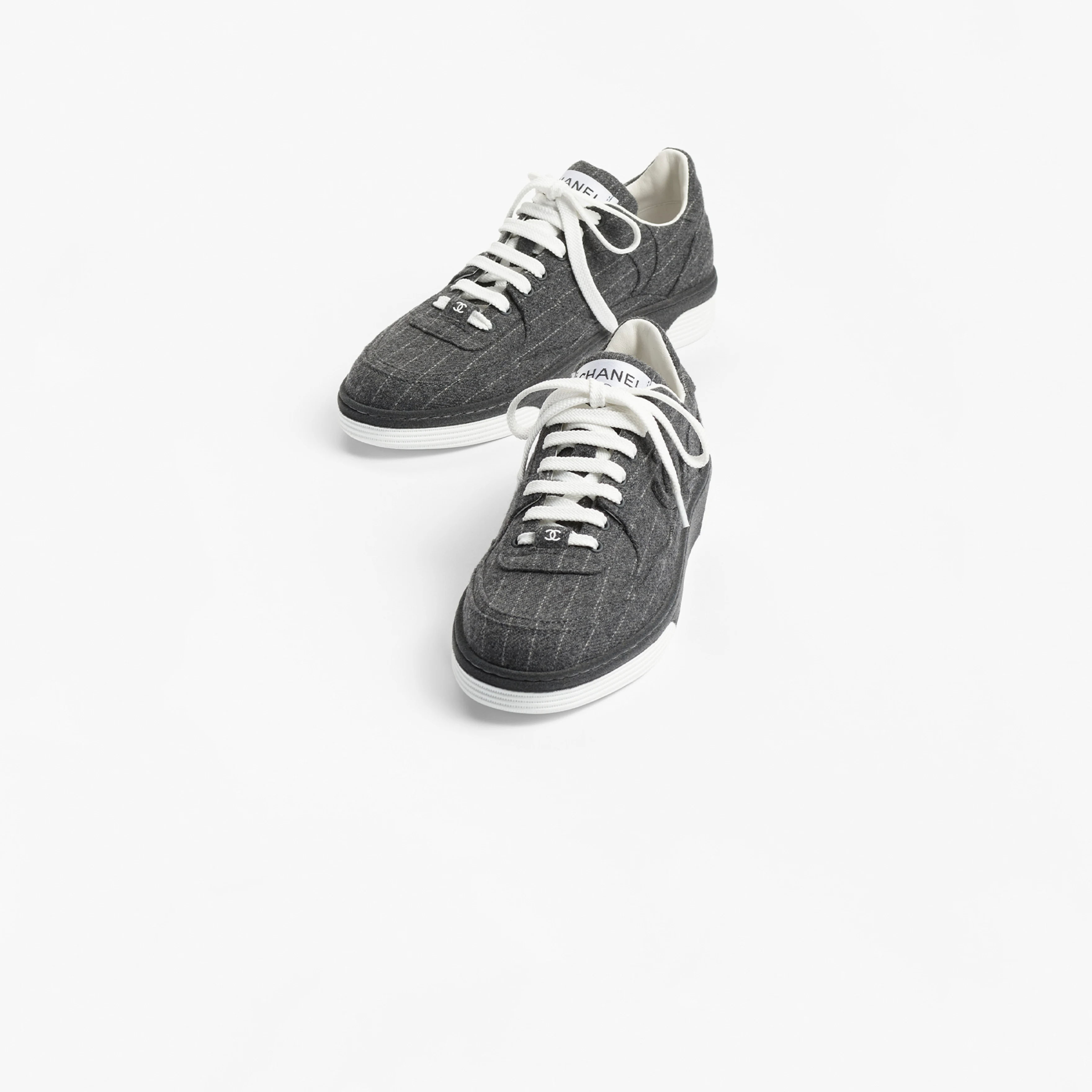 Dark grey and white Chanel Sneakers