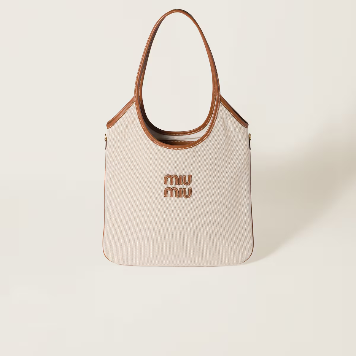 Miu Miu IVY Hobo Canvas white Tote Bags