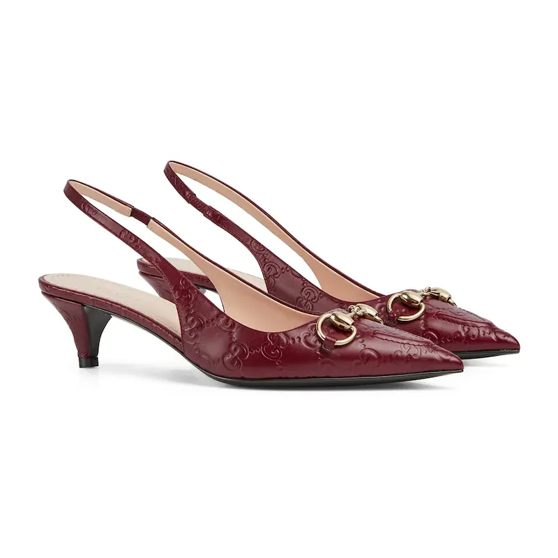 Gucci red pointed slender heel high heels shoes Rear lace up high heels