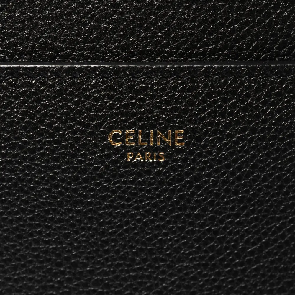 Celine Small Sangle Bucket Bag Black Soft Grained Calfskin Leather Gold Hardware