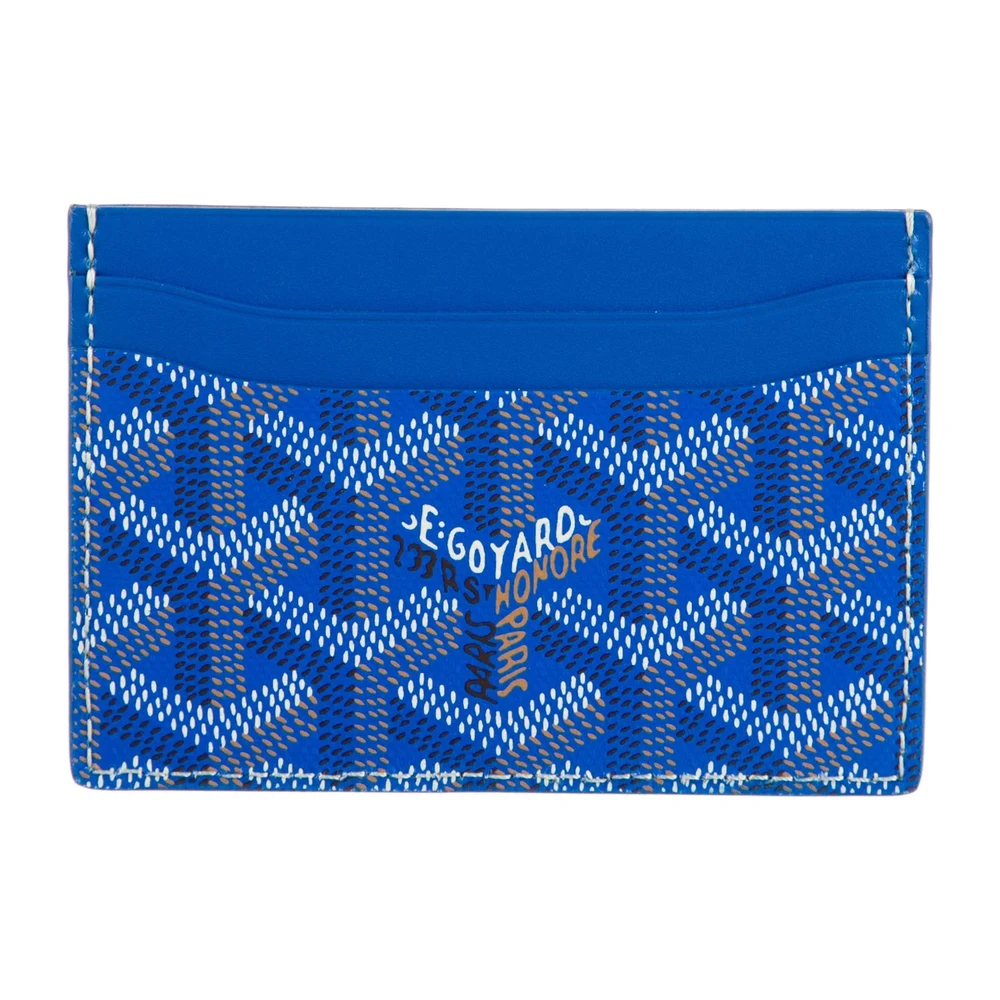 Goyard Small Saint Sulpice Card Holder Blue Goyardine Canvas