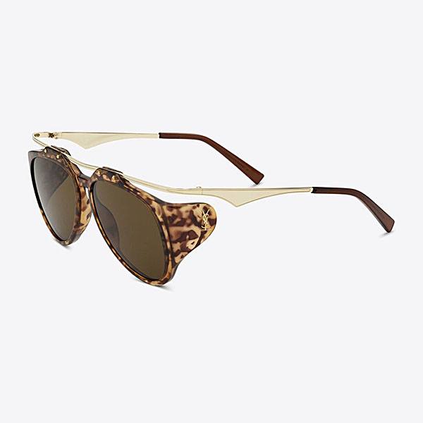 Saint Laurent aviator glasses leopard/ivory/black/brown color Size 55口16-135