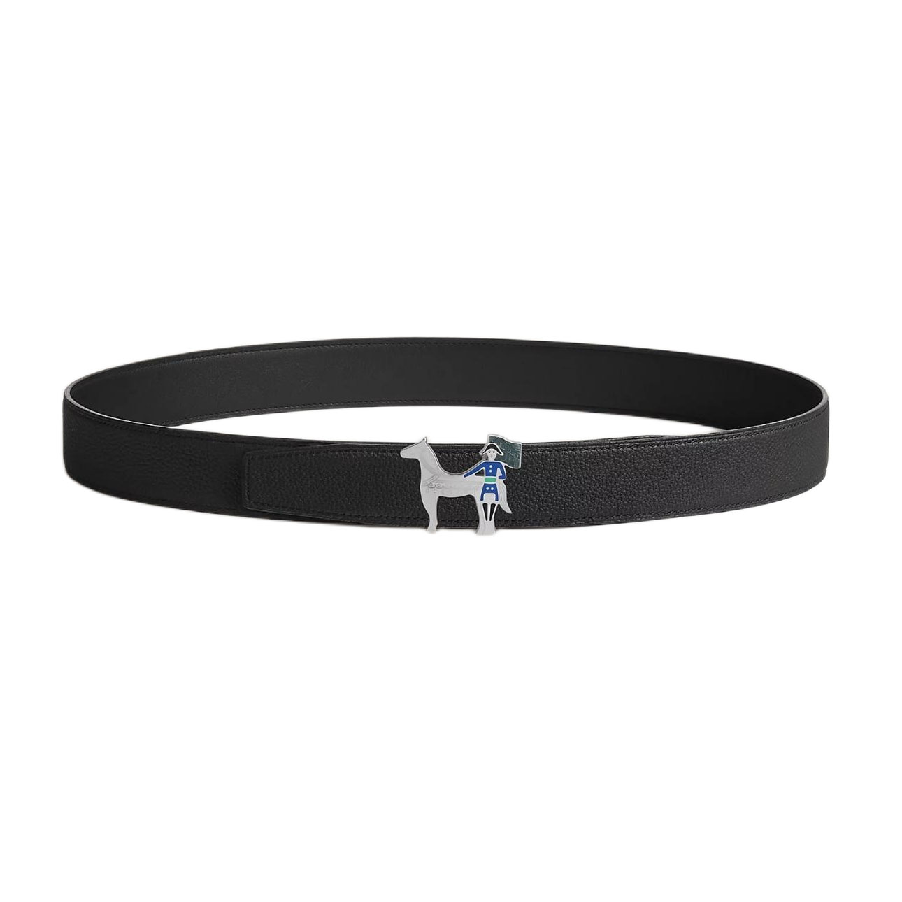 Hermès Women' s Artificier Buckle Reversible Belt In Black/Brown/Etoupe/Coffee/Blue Calfskin With Silver Hardware 32mm