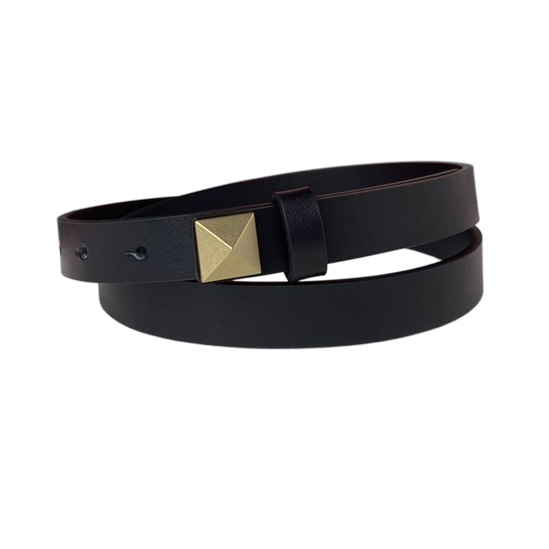 Valentino Rockstud Belt In Red/Black/Brown/Nude Calfskin With Gold Hardware 20mm