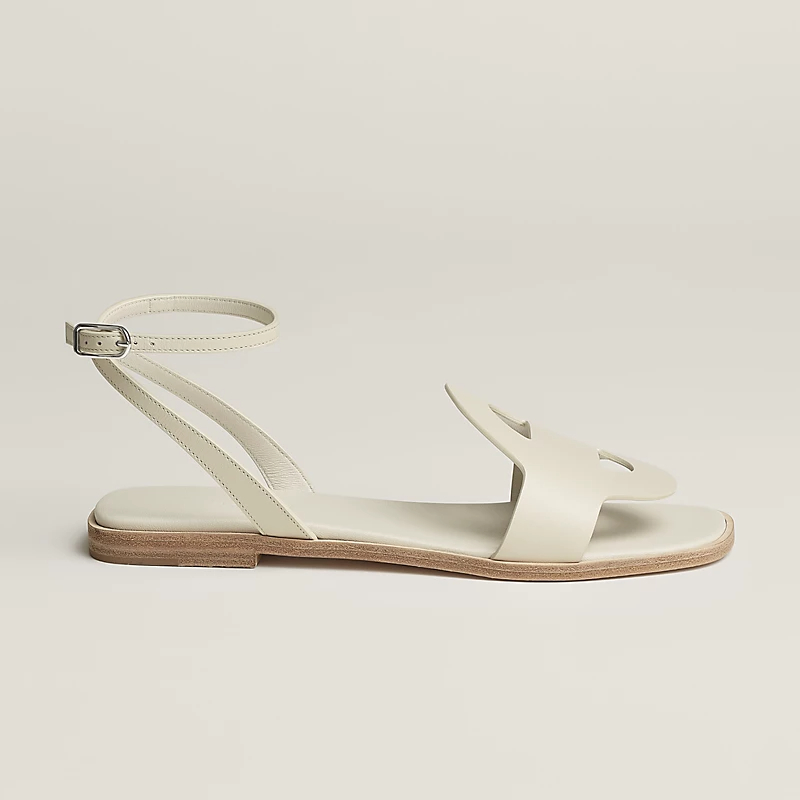 HERMES white Black Sandal