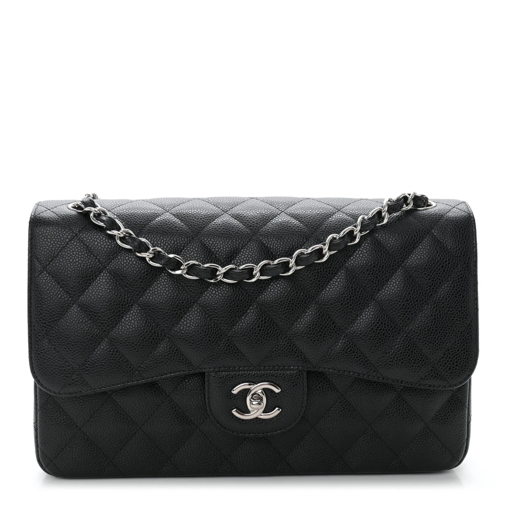 Black Quilted Caviar Designer Handbags