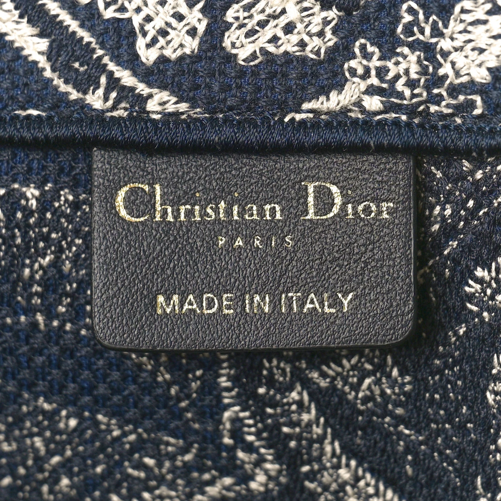 Dior Large Toile De Jouy Dioriviera Book Tote Blue Reverse Embroidered Canvas