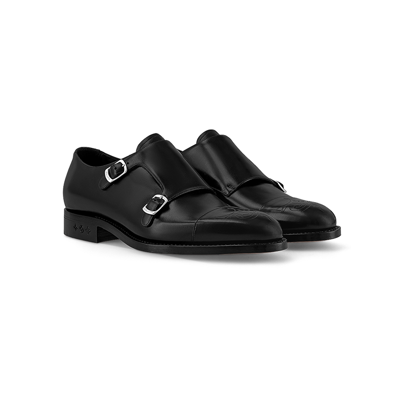 Louis Vuitton men's Black leather shoes Loafers
