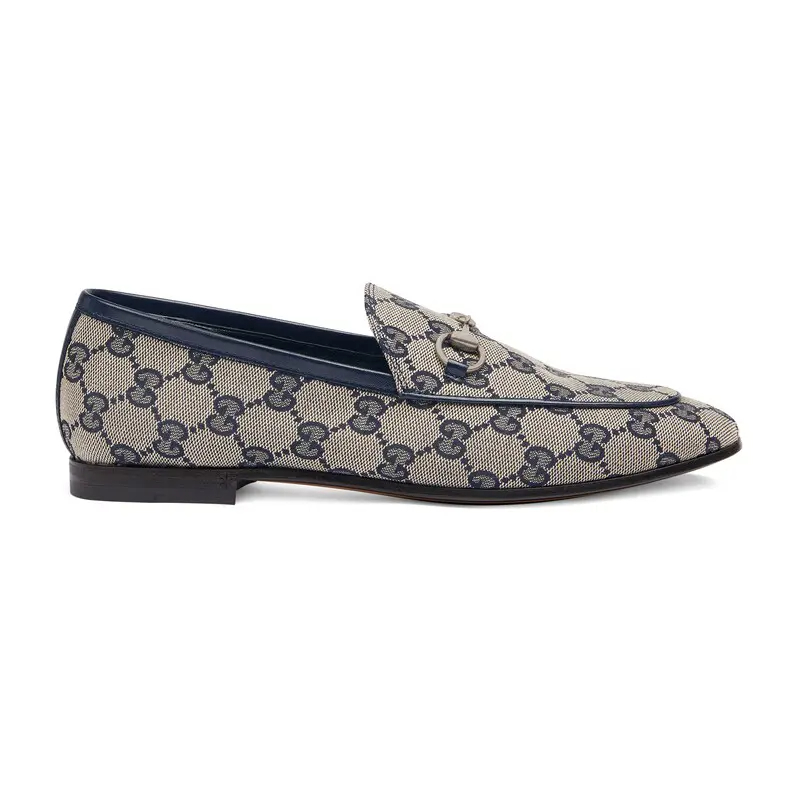 Gucci grey print print loafers