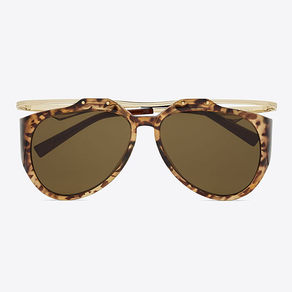 Saint Laurent aviator glasses leopard/ivory/black/brown color Size 55口16-135