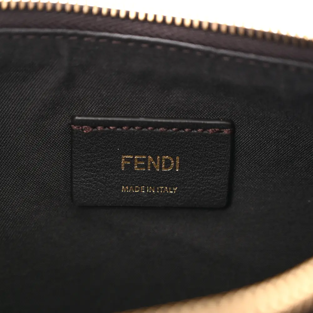 Fendi Small FF 1974 Fendigraphy Hobo Bag Tobacco/Moro/Ebano Jacquard Fabric & Grace Vitello Leather Gold Hardware