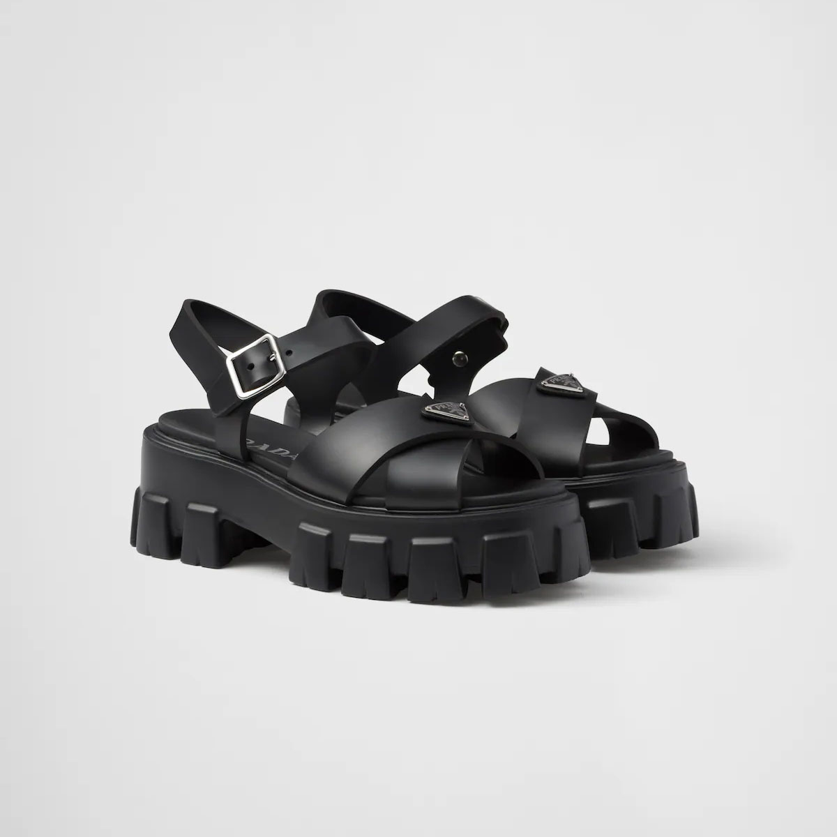 PRADA Black Monolith rubber sandals