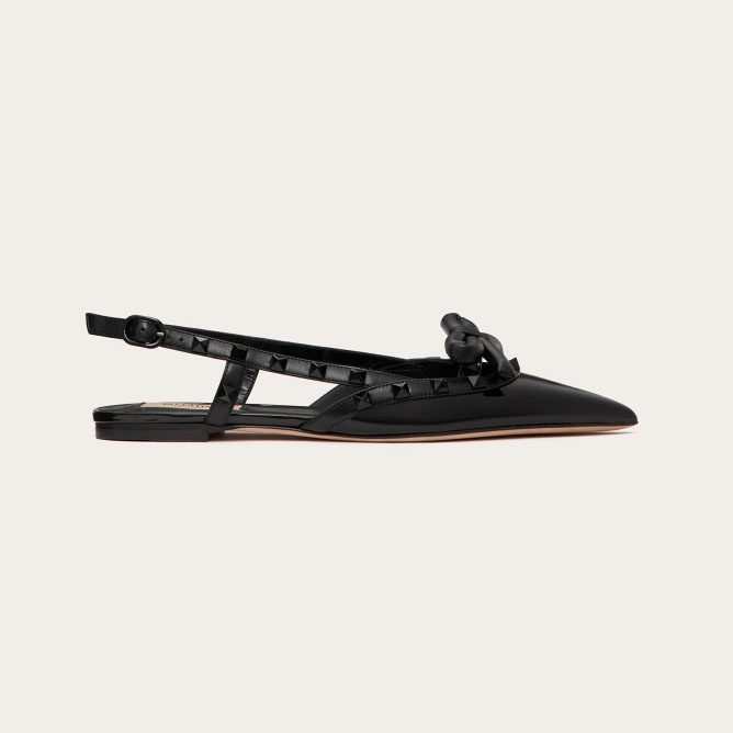 VALENTINO Patent-leather lace-up flats