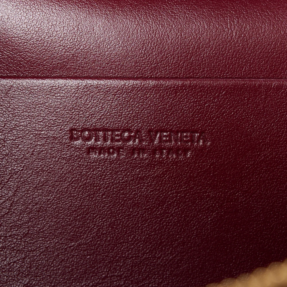 Bottega Veneta Intrecciato Bang Bang Vanity Case Cherry Nappa Leather Gold Hardware