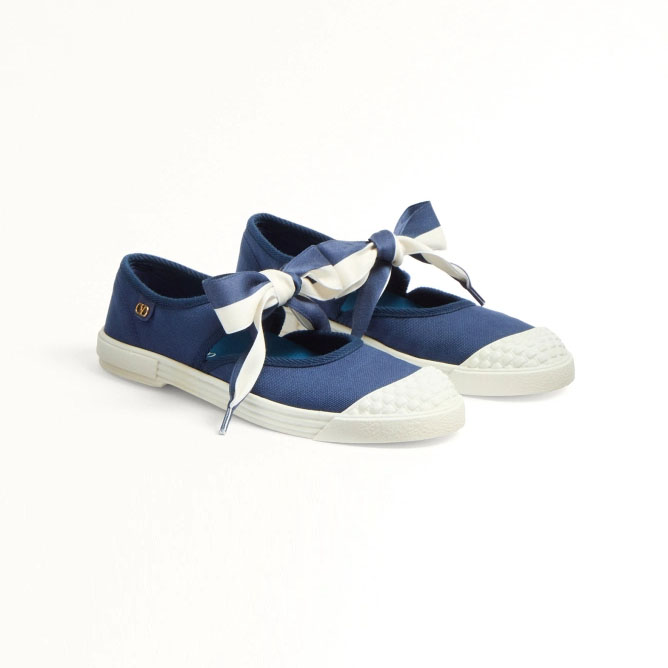 VALENTINO BAY BY BAY Blue ladies canvas ballet flats