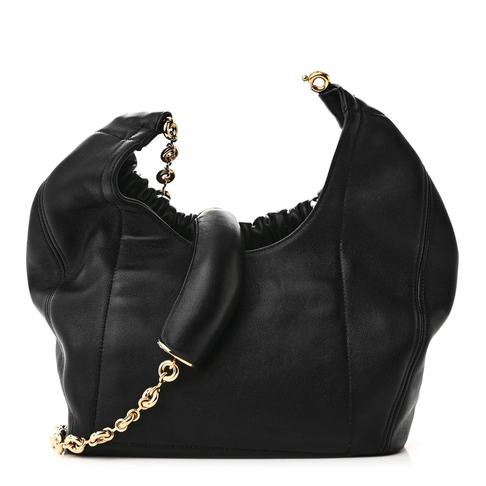 Loewe Squeeze Bag Mini Black Buttery Nappa Lambskin Leather Gold Hardware