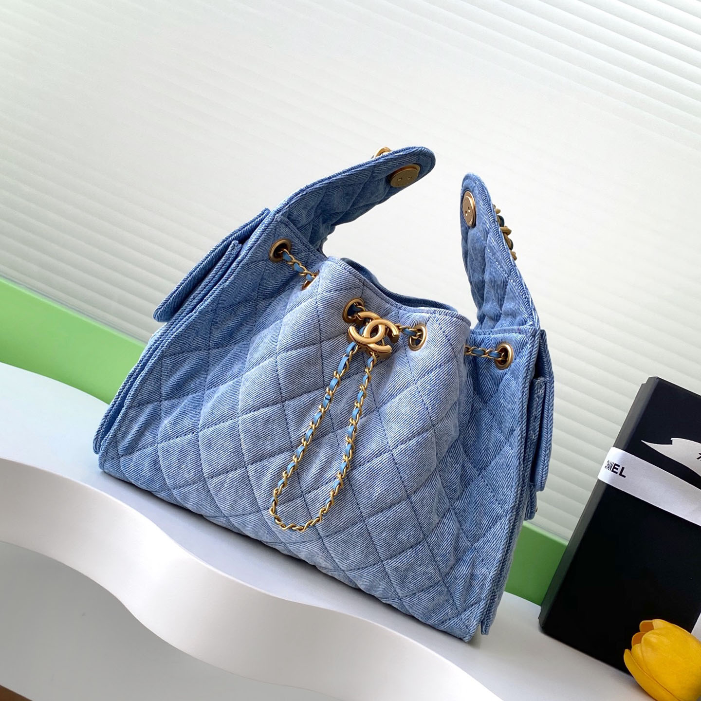 Chanel Denim blue/purple Abrasive Sand Leather Shoulder Bags