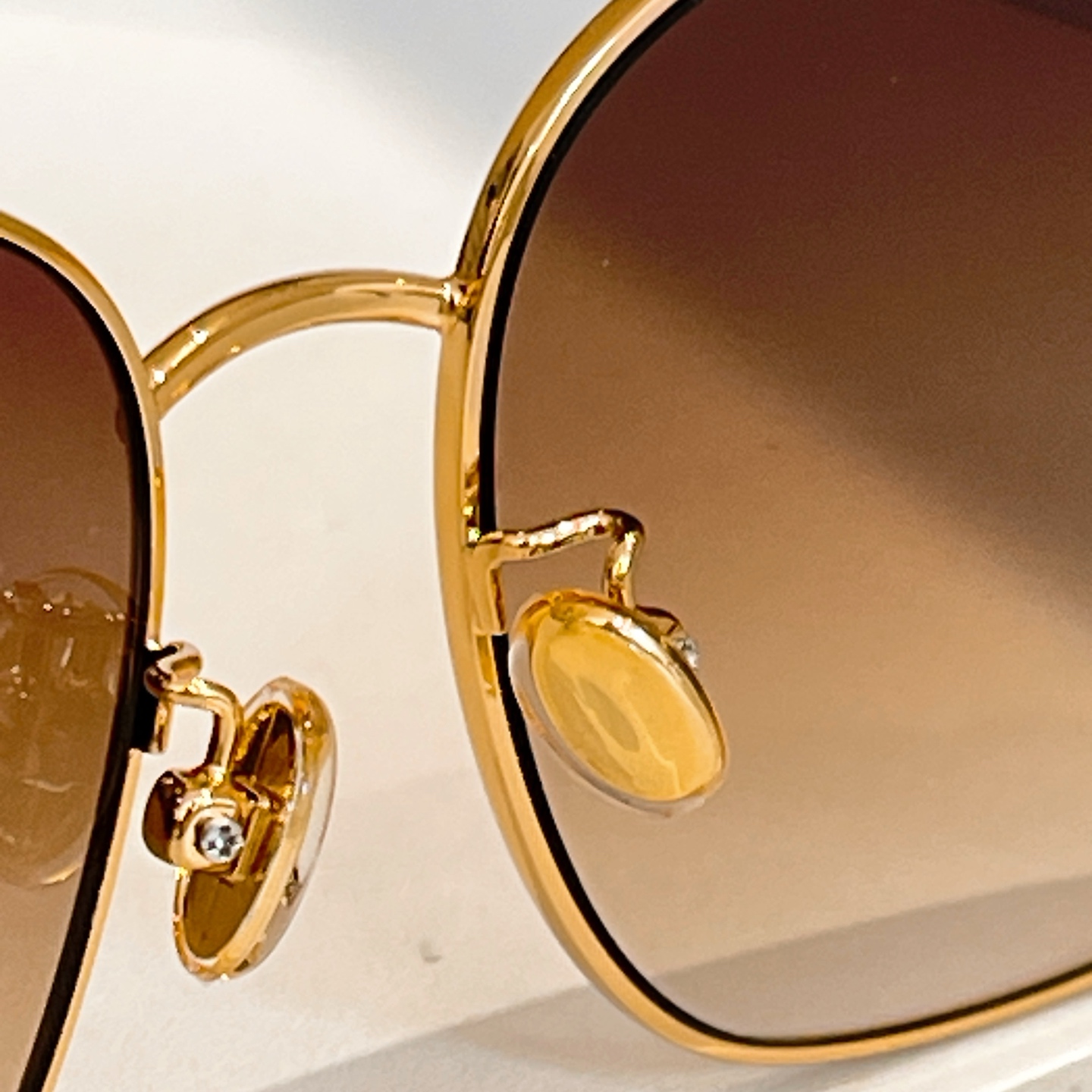 DIOR square gold frame glasses coral/ brown/tawny/purple/black color Size 59口17- 145