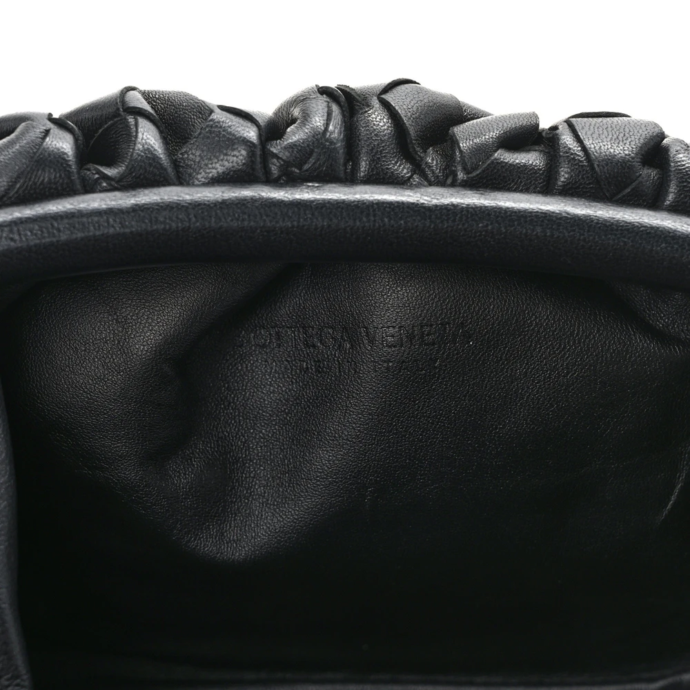 Bottega Veneta Medium Intrecciato Teen Pouch Black Nappa Leather