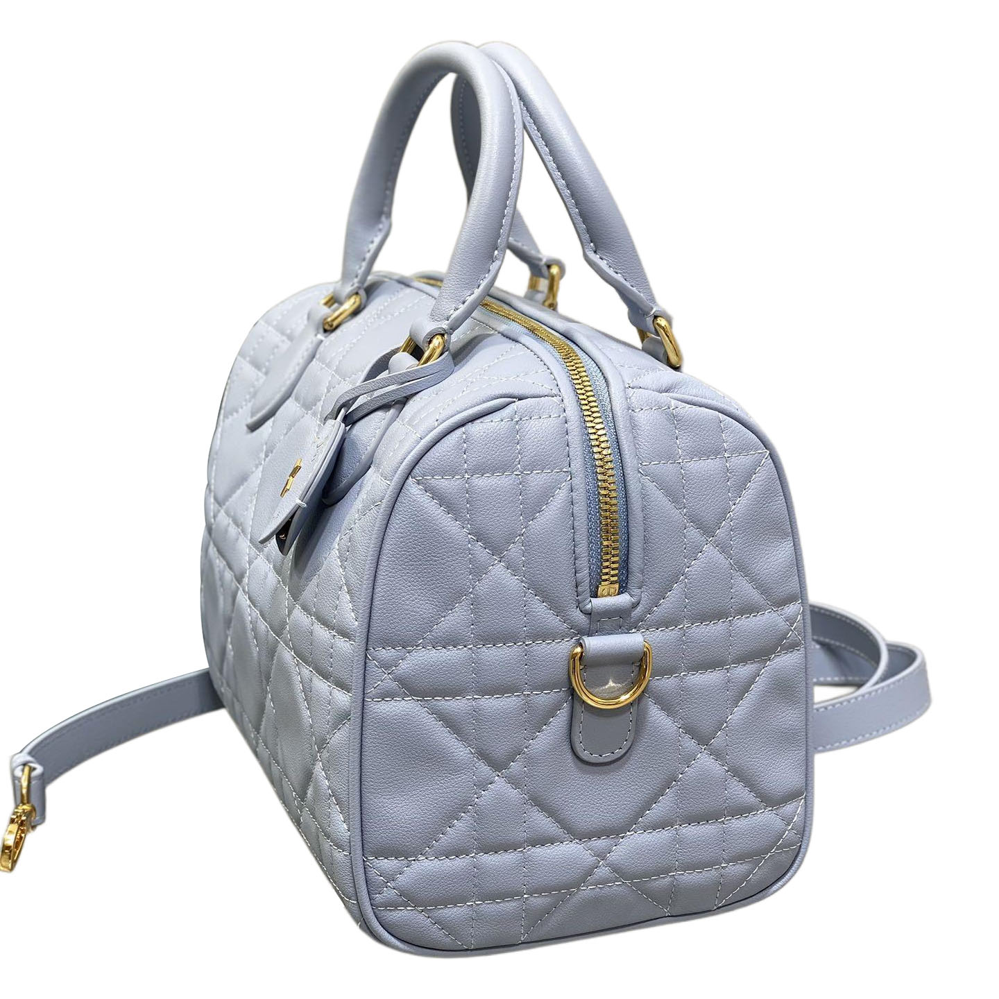 Dior Groove 25 Bag In Ice Blue/White/Pink/Biscuit/Black Macrocannage Calfskin With Gold Hardware