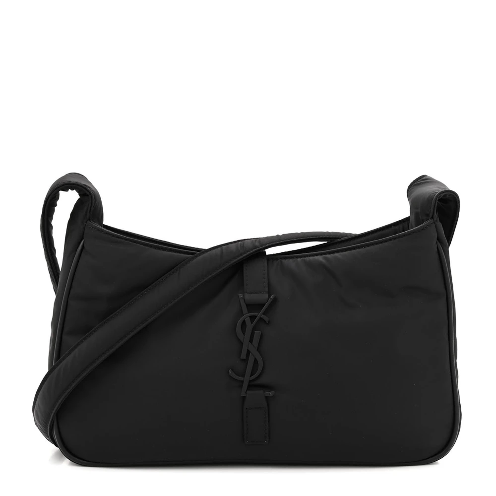Saint Laurent Medium Le 5 À 7 Hobo Black Econyl Nylon Black Hardware