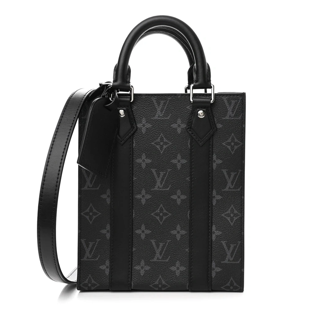 Louis Vuitton Mini Sac Plat Monogram Eclipse Canvas Silver Hardware