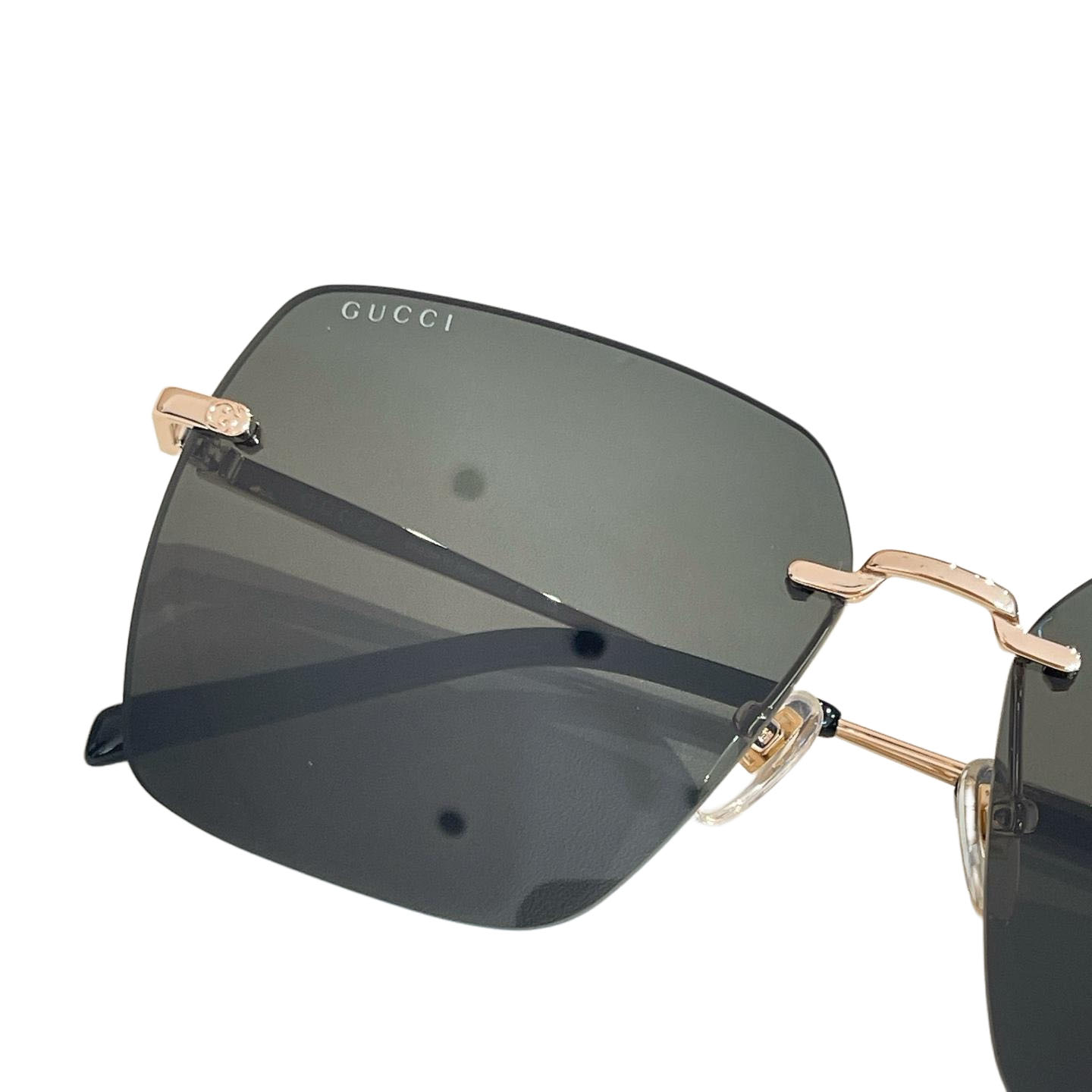 Gucci square frame glasses black/leopard brown/red color Size 60口15-145