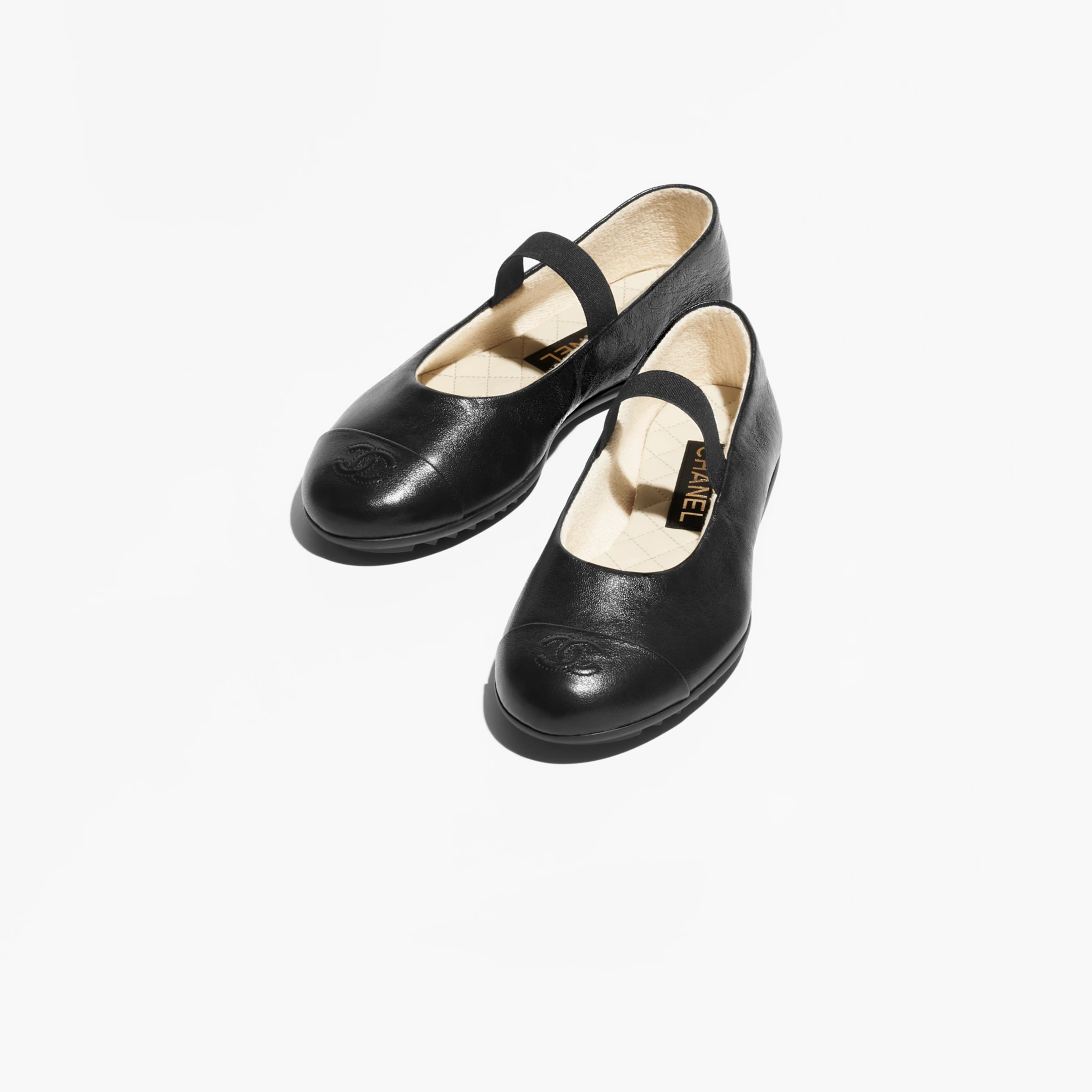 Chanel sheepskin black Mary Jane Shoes