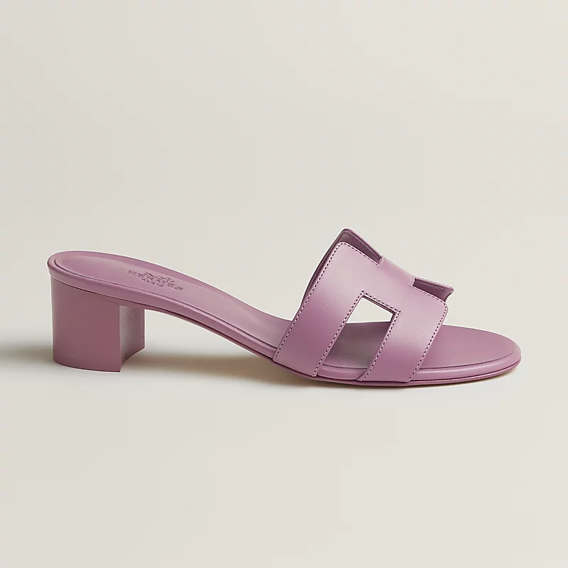 HERMES Oasis Slippers High-heeled slippers purple High Heels Sandal