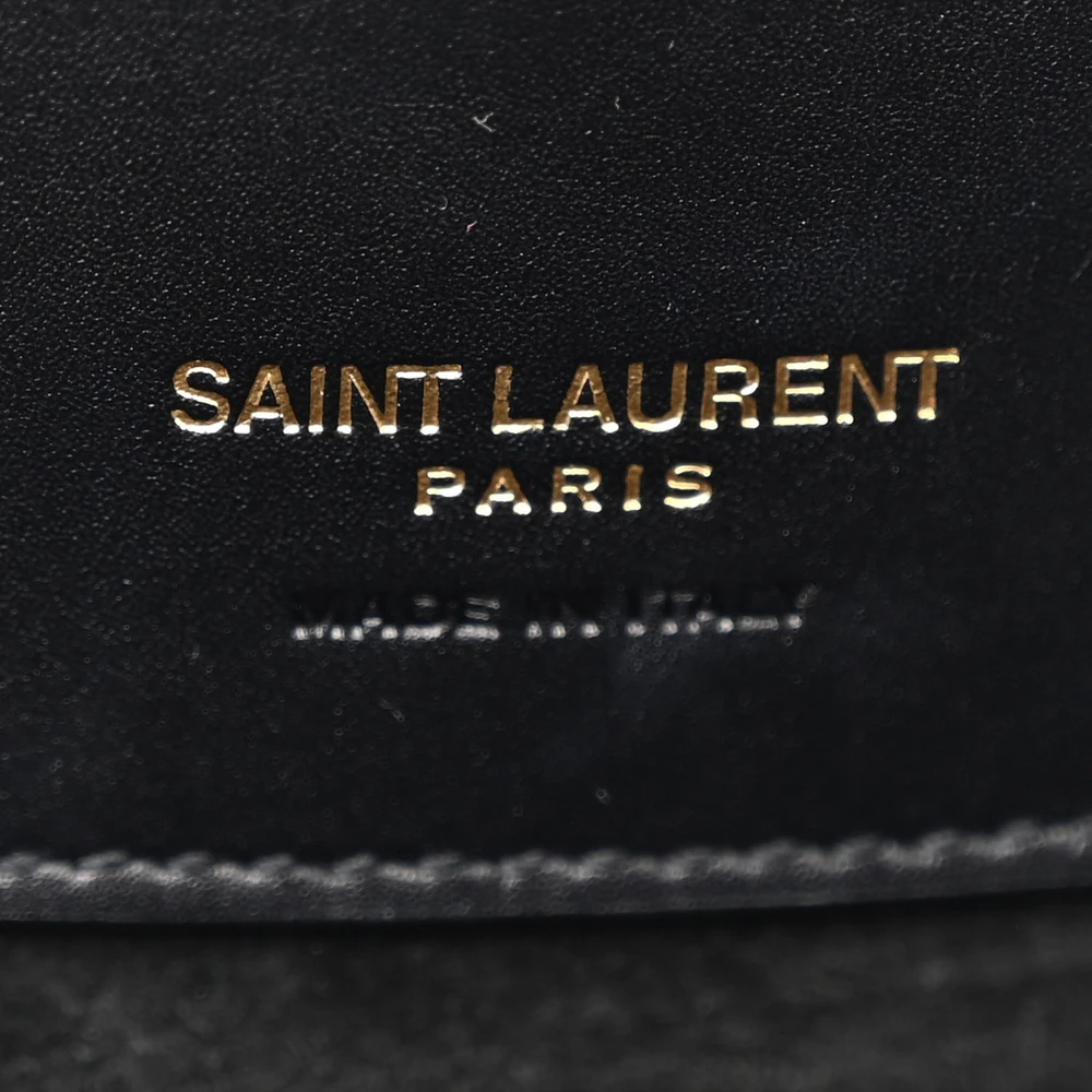 Saint Laurent Medium Le 37 Bucket Bag Black Shiny Calfskin Leather Gold Hardware