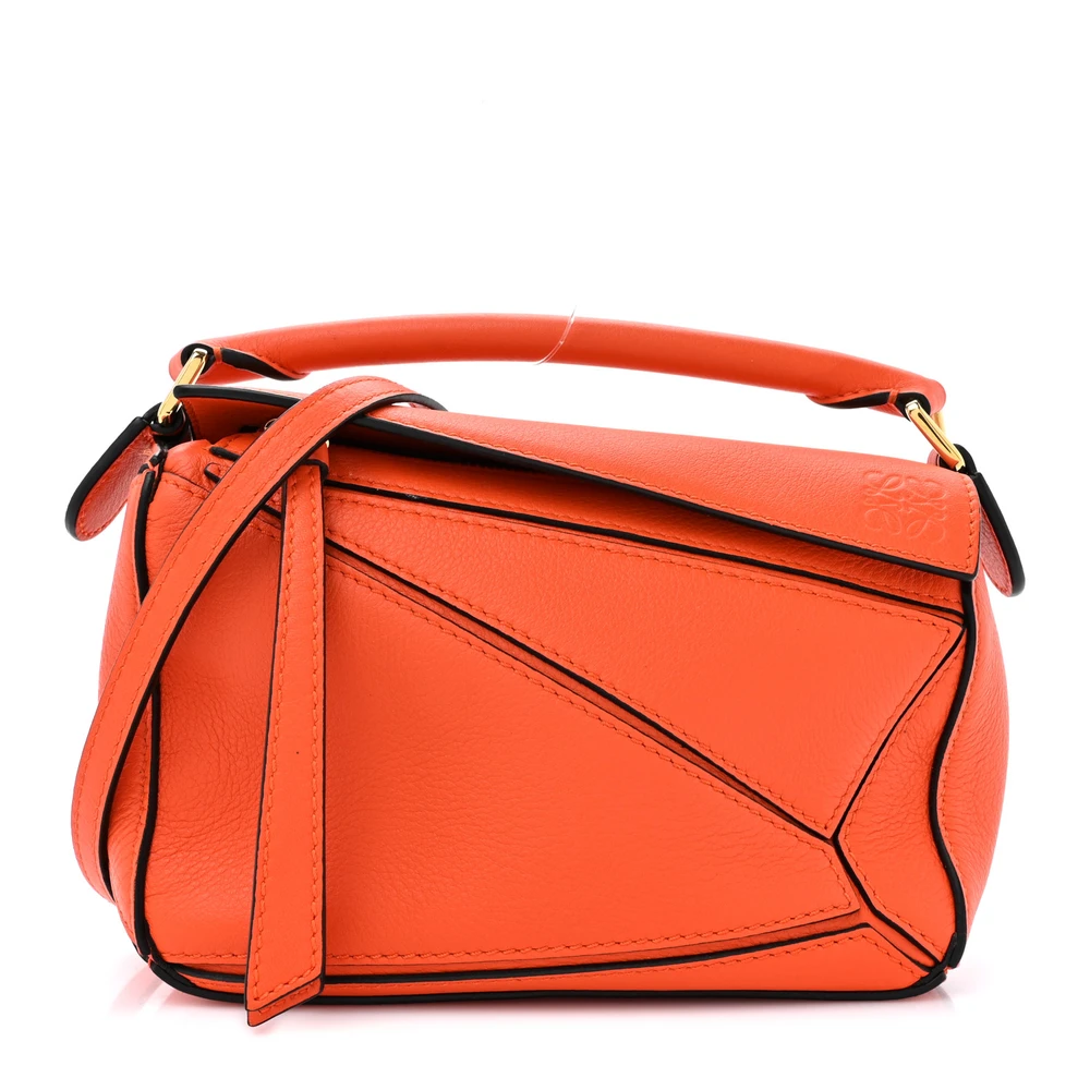 Loewe Puzzle Bag Mini Orange Calfskin Leather