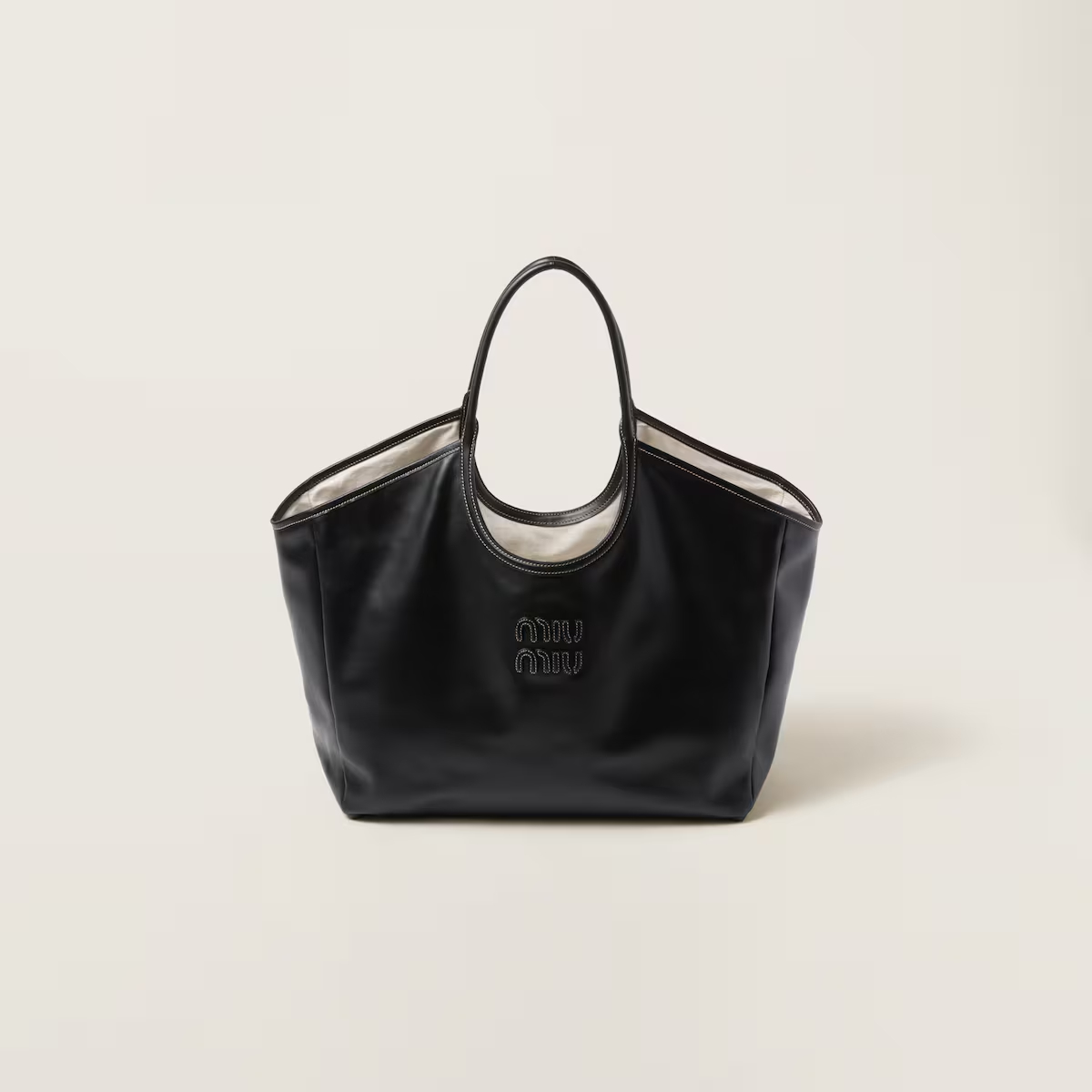 Miu Miu Calfskin Leather Black Shoulder Bags