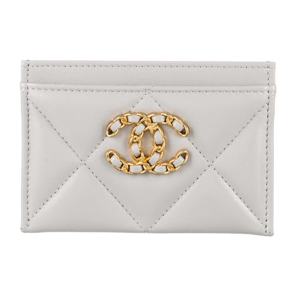 Chanel Small Wallet Grey﻿ Calfskin Leather Gold Hardware