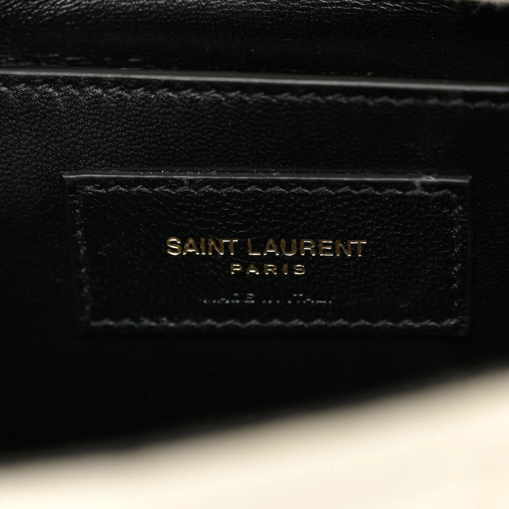 Saint Laurent Medium Jamie Bag Vanilla Ice Crinkle Monogram Cotton Patchwork Aged Gold Hardware