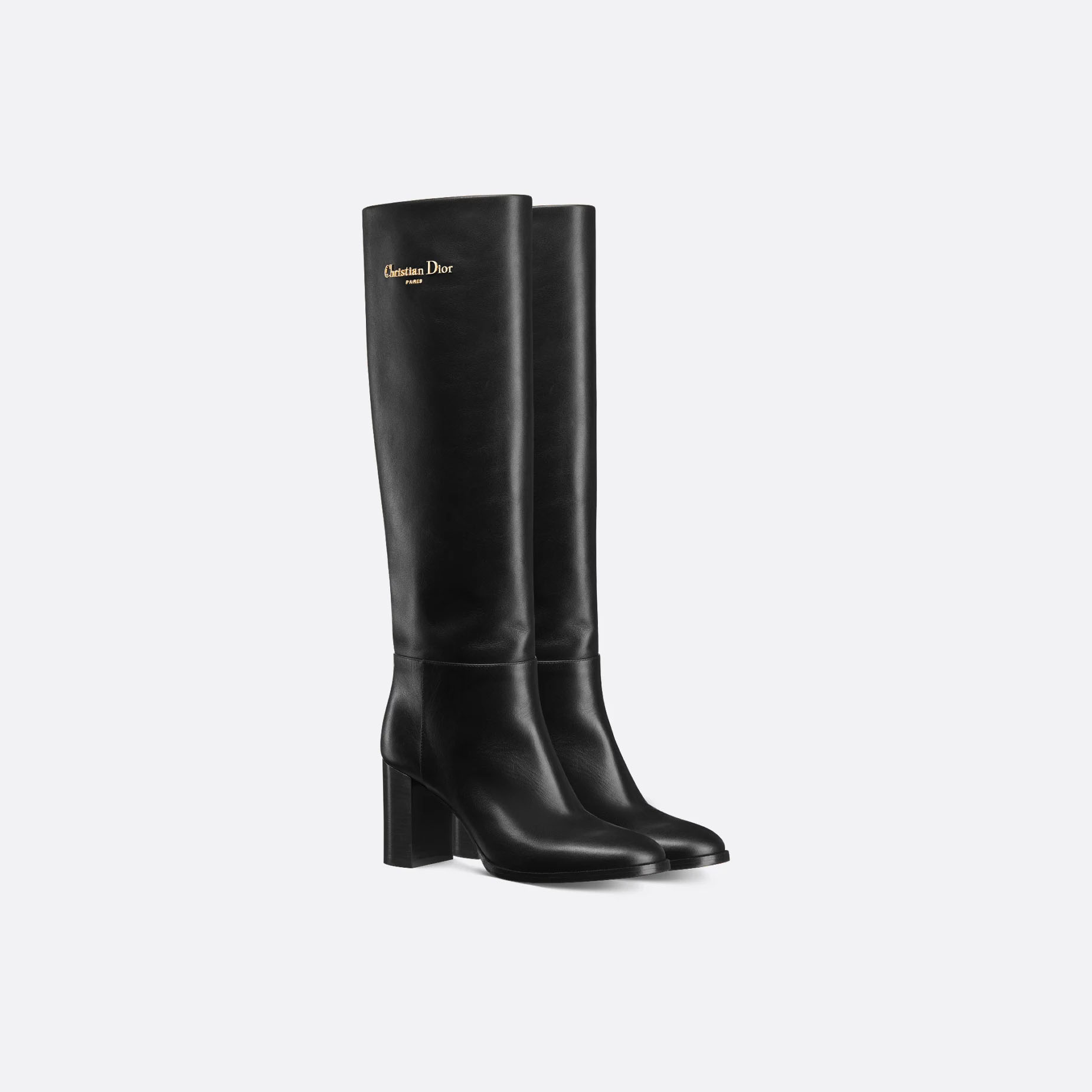 Dior black long boots with high heels
